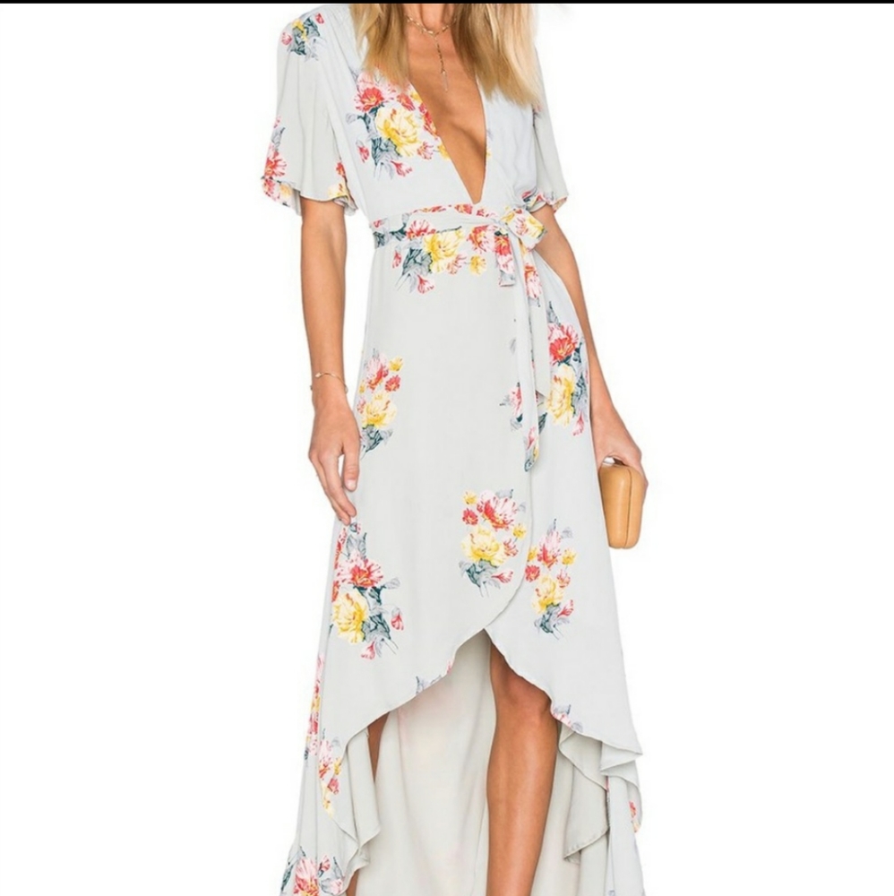 NWOT REVOLVE Privacy Please Krause in mint wrap midi dress  sz L